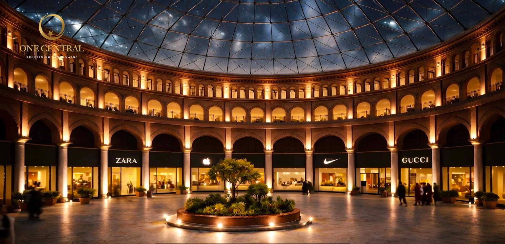 Inside Mughal Bazaar — the starlit retail rotunda