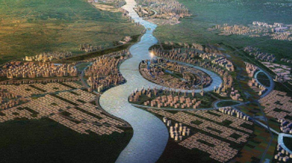 Ravi City — riverfront aerial view