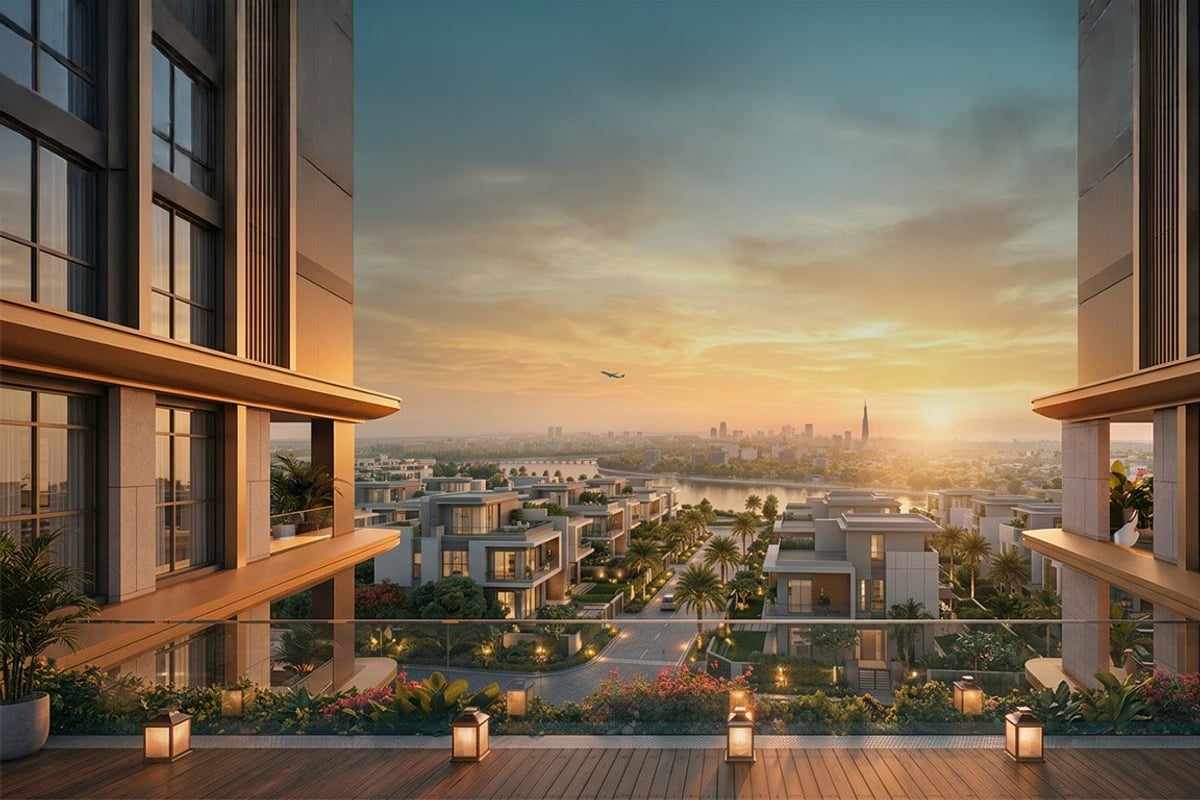 Ravi City — riverfront skyline at sunset