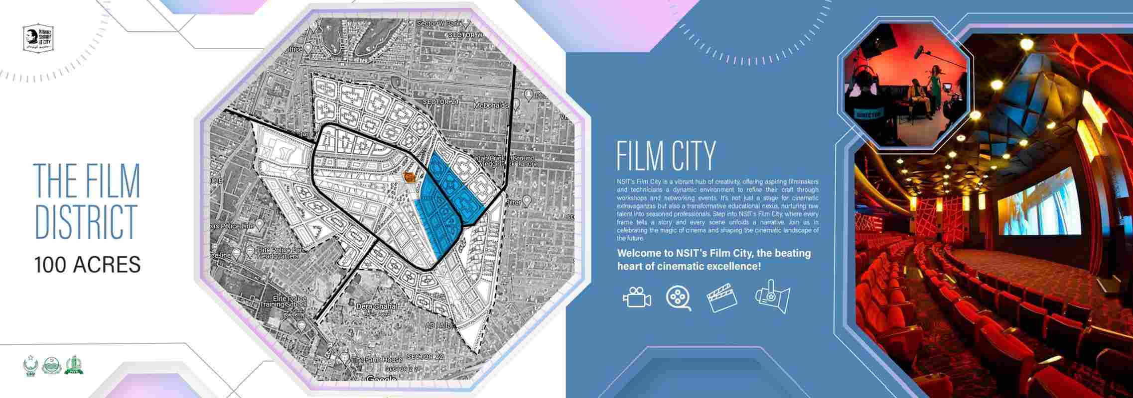 The Film District — 100 acres, official district map