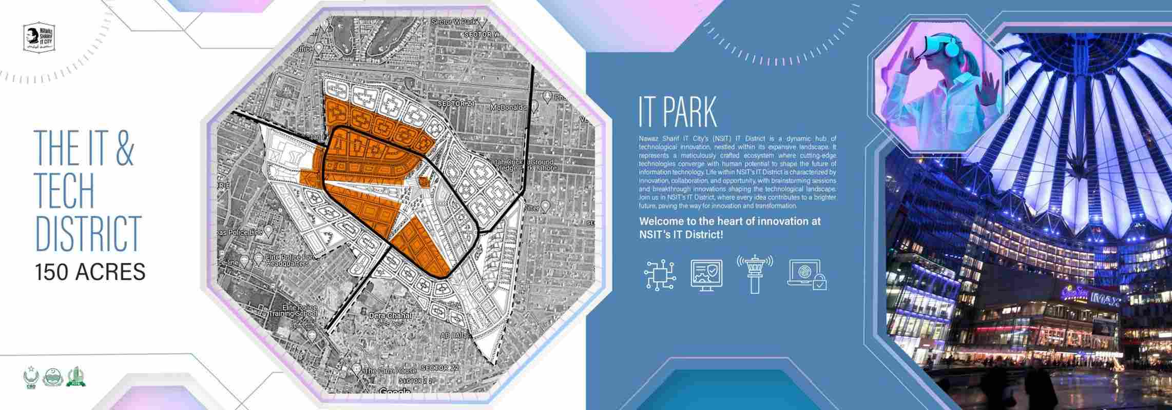 The IT & Tech District — 150 acres, official district map